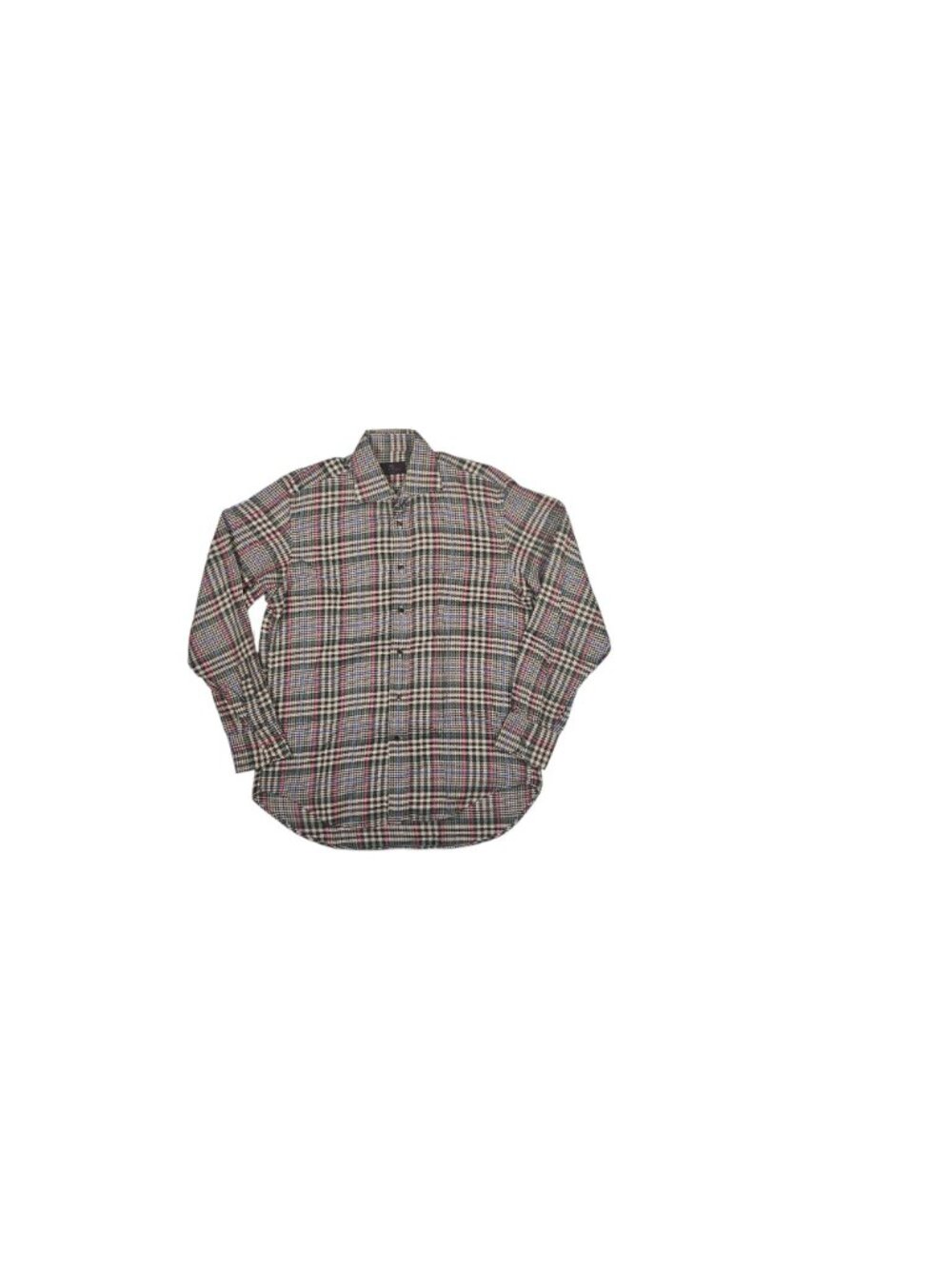 ETRO Milano Plaid Button Down Shirt 41 Brown Tan Pink Green Blue Long Sleeve